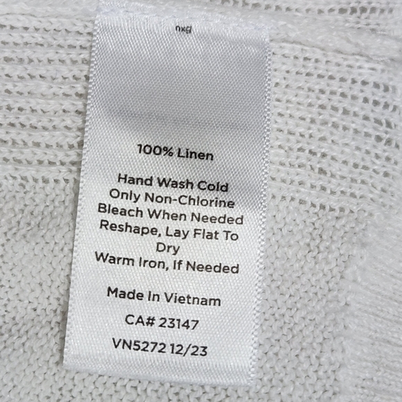 TALBOTS Women's White Button-Up Linen Girlfriend Cardigan Sweater Size 2X - Picture 6 of 6